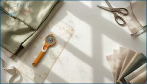 measuring and cutting fabric