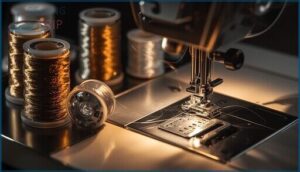 metallic and invisible threads