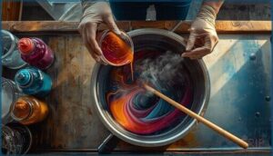 mixing and applying dye