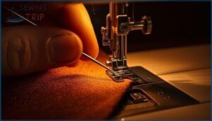 orienting the needle flat side correctly