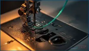 passing thread around tension discs