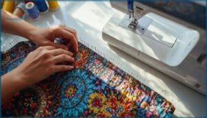 pinning and stitching the layers pinning and stitching the layers