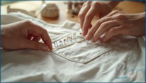 pinning pocket pieces to garment pinning pocket pieces to garment