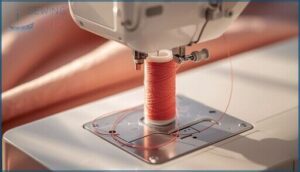 placing the thread on the spool pin