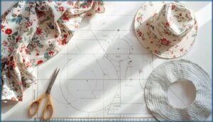 preparing fabric and cutting pattern pieces