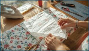 preparing fabric and patterns