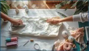 preparing fabric before sewing