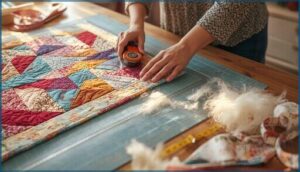 preparing the quilt edge