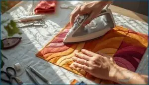 pressing and finishing curved quilt blocks