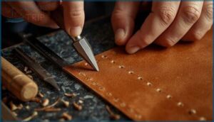 punching and spacing stitch holes