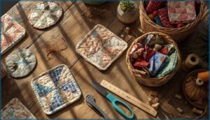 quilted coasters, pot holders, and baskets quilted coasters, pot holders, and baskets