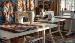 quilting, embroidery, and overlock extension tables