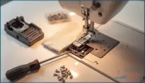 removing presser foot, needles, and needle plate removing presser foot, needles, and needle plate