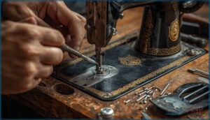 removing thread, needle, and presser foot removing thread, needle, and presser foot