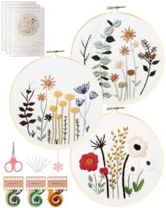 Santune 3 Sets Embroidery Kit,Cross B0BB9N74SG