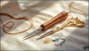 seam rippers and embroidery scissors