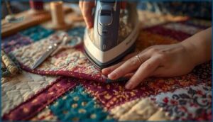 securing and pressing mitered corners securing and pressing mitered corners