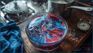 setting and rinsing the dye