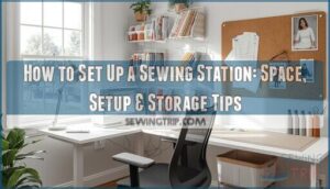 setting up a sewing station