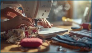 sewing and assembling the skirt