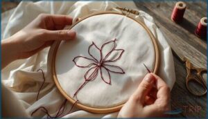 stitching around the design stitching around the design