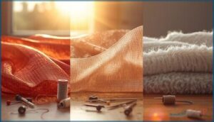 strengths of nylon, polyester, and acrylic