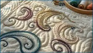 swirl and circle embroidery blocks