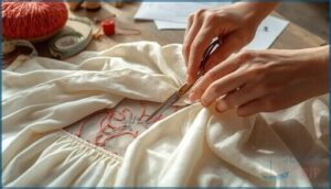 thread marking methods (tailor tacks, running stitches)