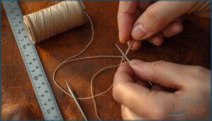 threading needles and measuring thread