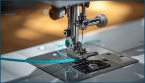 threading the upper part of the machine