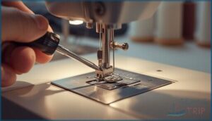 tightening the needle clamp screw securely