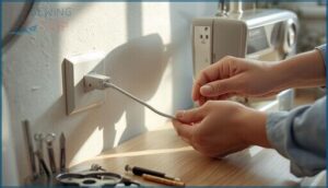 unplugging and preparing the machine