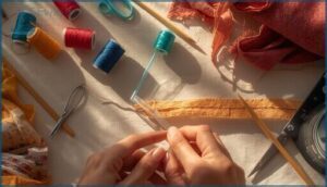 use seam ripper or straw for turning