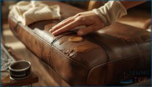 using leather recoloring balm for small cracks using leather recoloring balm for small cracks