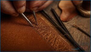 using the saddle stitch method