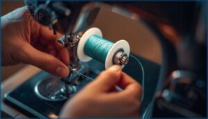 winding and inserting the bobbin winding and inserting the bobbin