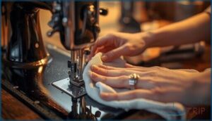 wiping away excess oil