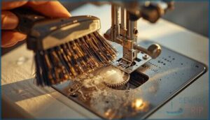 brushing away lint and debris brushing away lint and debris