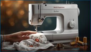 built-in needle threader and power controls built-in needle threader and power controls