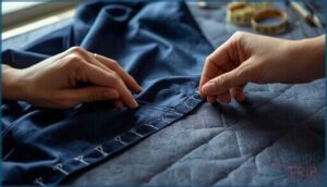 catch stitch—curved edges and flexibility catch stitch—curved edges and flexibility