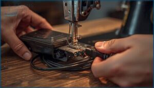 check and reconnect the foot pedal