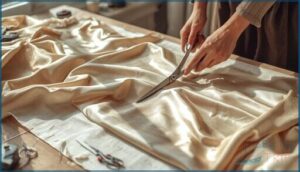 cut slippery fabric using muslin underneath cut slippery fabric using muslin underneath