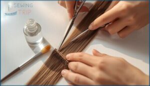 cutting tracks to fit and prevent unraveling cutting tracks to fit and prevent unraveling