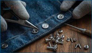 detaching two-part and rivet buttons detaching two-part and rivet buttons