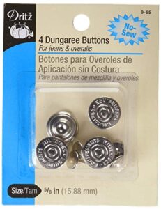 How to Reuse Jeans Buttons: Remove, Reattach & Upcycle Guide 1 Dritz 9 65 No Sew Dungaree Buttons, B001765F4M