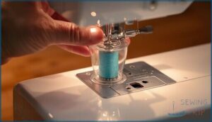 easy bobbin winding and insertion easy bobbin winding and insertion