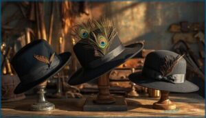 feather placement and hat design feather placement and hat design