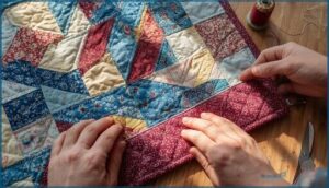 finishing the binding on the quilt back finishing the binding on the quilt back