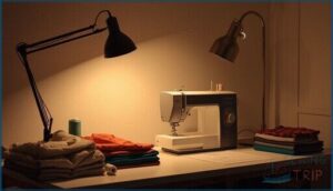floor lamps and desk lamps for sewing spaces