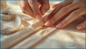 hand-picked zipper installation